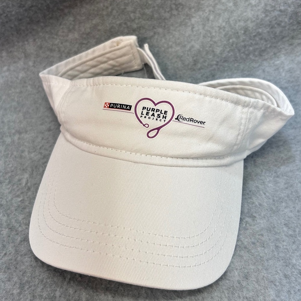 Purple Leash Project Unisex White Purina Visor Hat RedRover Adjustable OSFA